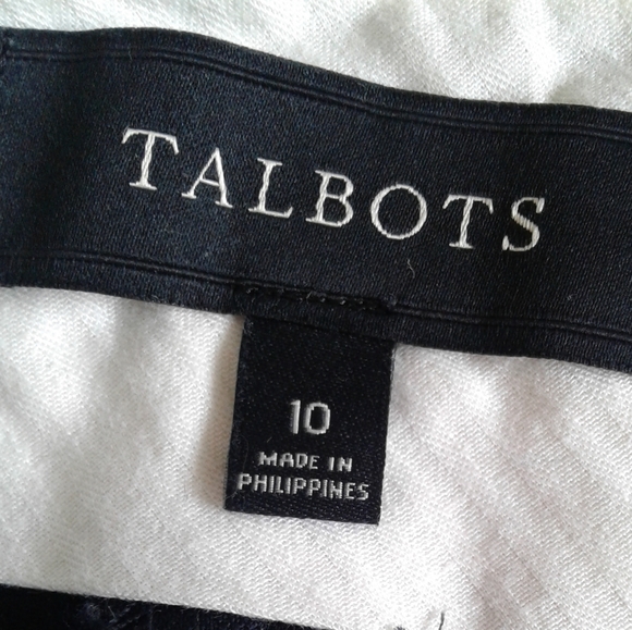 Talbots Women's Sz 10 Wool Blend Trouser dress Pants black gray Pinstriped - Picture 5 of 6